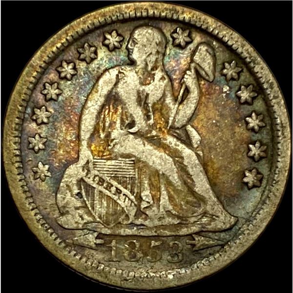 1853-O Seated Liberty Dime (Arrows) NICELY CIRCULATED