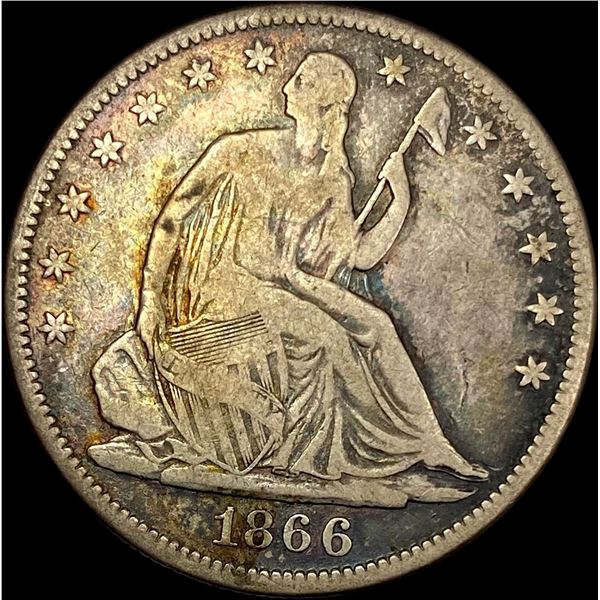 1866 Seated Liberty Half Dollar NICELY CIRCULATED