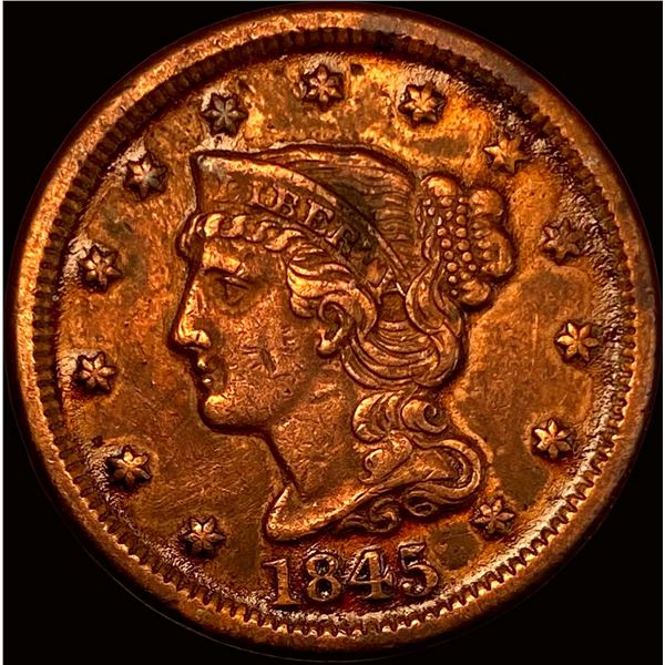 1845 Braided Hair Large Cent NEARLY UNCIRCULATED
