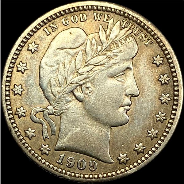 1909 Barber Silver Quarter NEARLY UNCIRCULATED