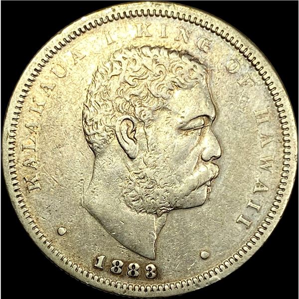 1883 Silver 1/2 Dollar Hawaii Hapalua NEARLY UNCIRCULATED