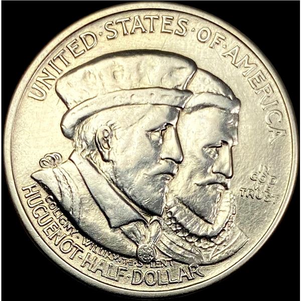 1924 Silver Huguenot Half Dollar NEARLY UNCIRCULATED
