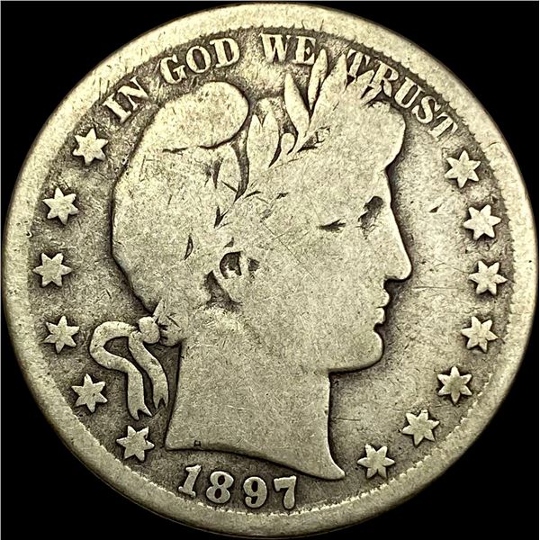 1897-S Silver Barber Half Dollar NICELY CIRCULATED