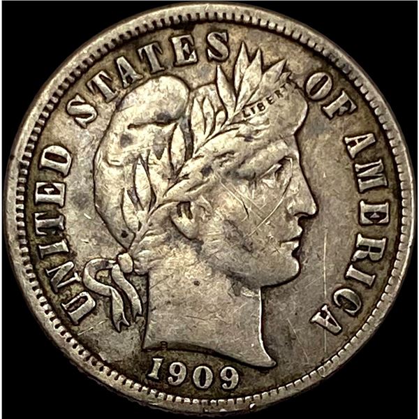 1909-S Silver Barber Dime LIGHTLY CIRCULATED