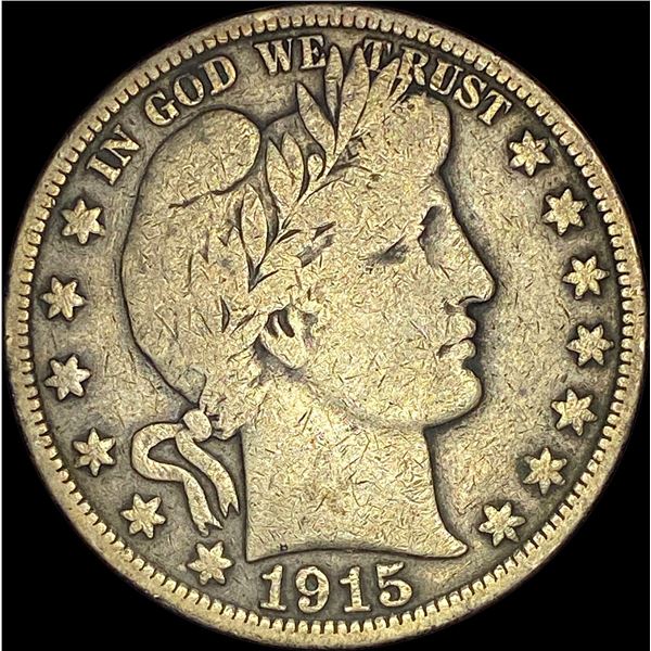 1915-S Silver Barber Half Dollar LIGHTLY CIRCULATED