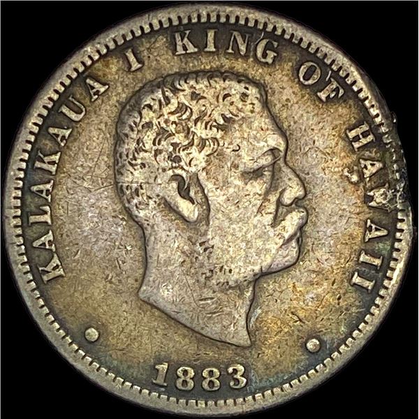 1883 Hawaii Silver Quarter Dollar NEARLY UNCIRCULATED