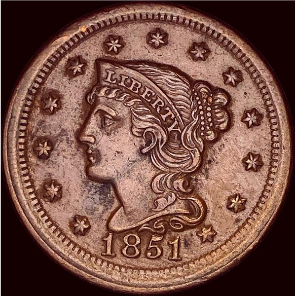 1851 Braided Hair Large Cent CLOSELY UNCIRCULATED