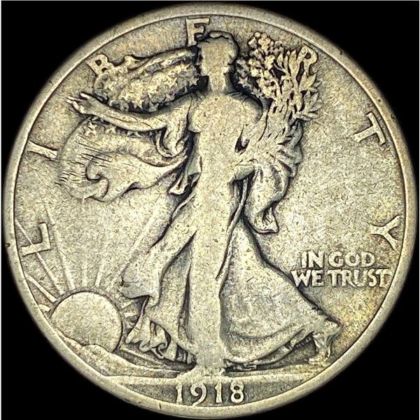 1918-D Walking Liberty Half Dollar NICELY CIRCULATED
