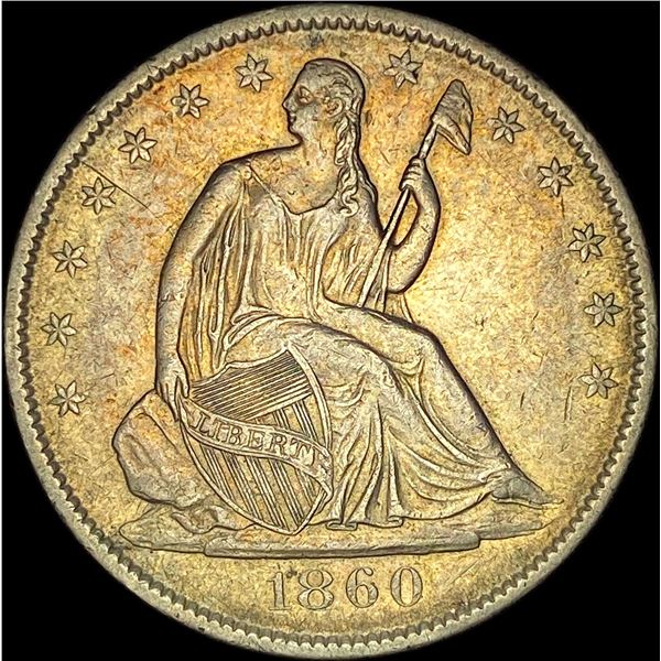 1860-O Seated Liberty Half Dollar CLOSELY UNCIRCULATED