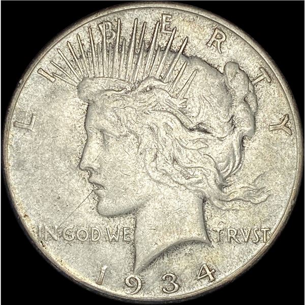 1934-S Peace Silver Dollar NEARLY UNCIRCULATED