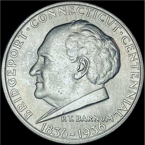 1936 Silver Bridgeport Half Dollar CHOICE BU