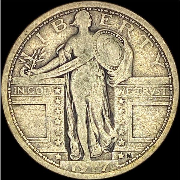 1917 Type 1 Standing Liberty Quarter LIGHTLY CIRCULATED