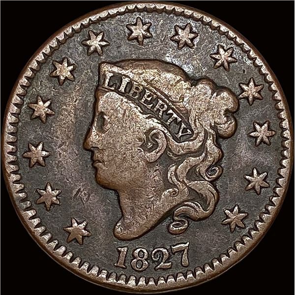 1827 Coronet Head Large Cent NICELY CIRCULATED