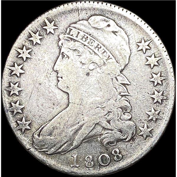 1808 Capped Bust Half Dollar LIGHTLY CIRCULATED