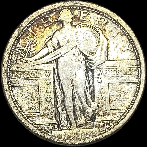 1917-D Type 1 Standing Liberty Quarter NICELY CIRCULATED