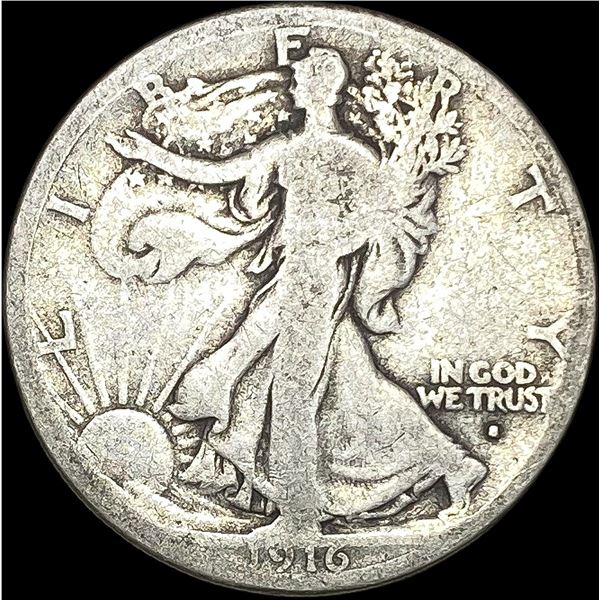 1916-S Walking Liberty Half Dollar NICELY CIRCULATED