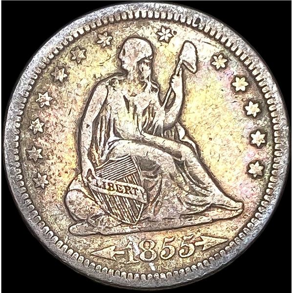 1855 Arrows Seated Liberty Quarter LIGHTLY CIRCULATED