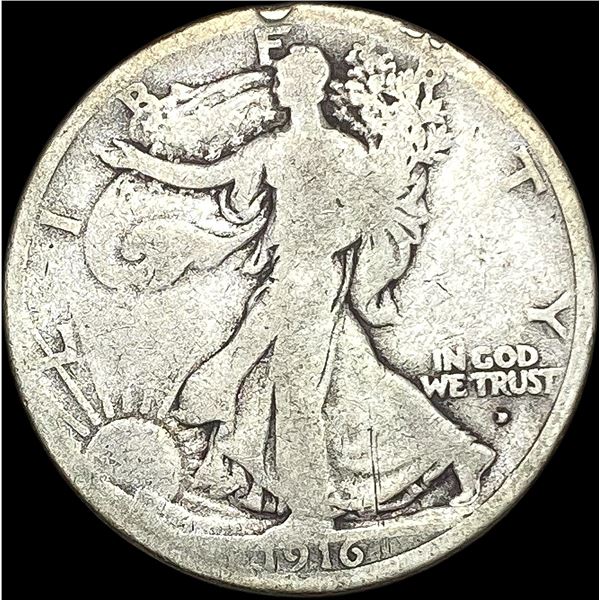 1916-D Walking Liberty Half Dollar NICELY CIRCULATED