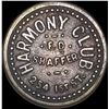 Image 1 : 1863 Civil War Token - Harmony Club LIGHTLY CIRCULATED
