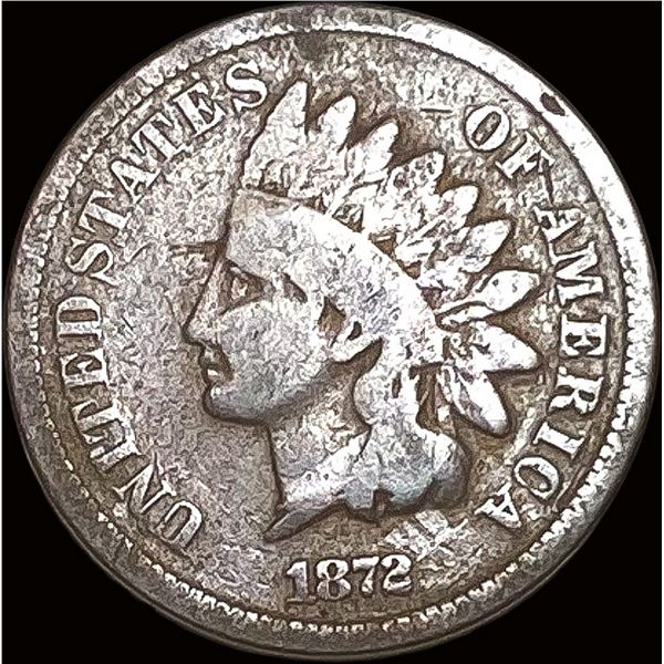 1872 Indian Head Cent NICELY CIRCULATED