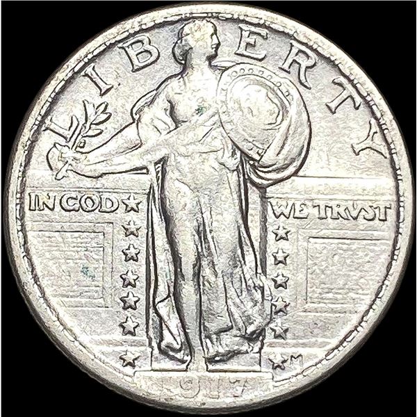 1917 Type 2 Standing Liberty Quarter NEARLY UNCIRCULATED