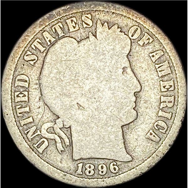 1896-S Silver Barber Dime NICELY CIRCULATED