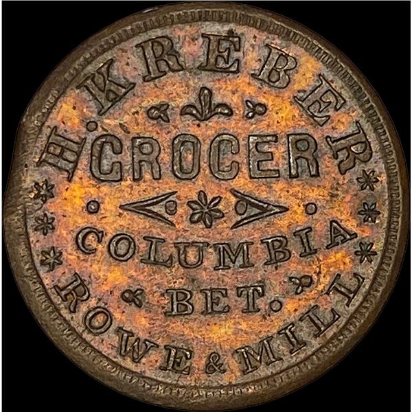 1863 Civil War Token- Columbia CLOSELY UNCIRCULATED