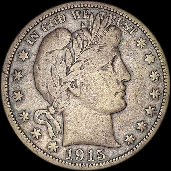 1915-S Silver Barber Half Dollar NICELY CIRCULATED