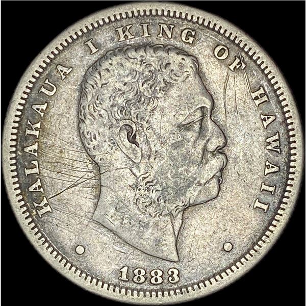 1883 Silver 1/2 Dollar Hawaii Hapalua NICELY CIRCULATED