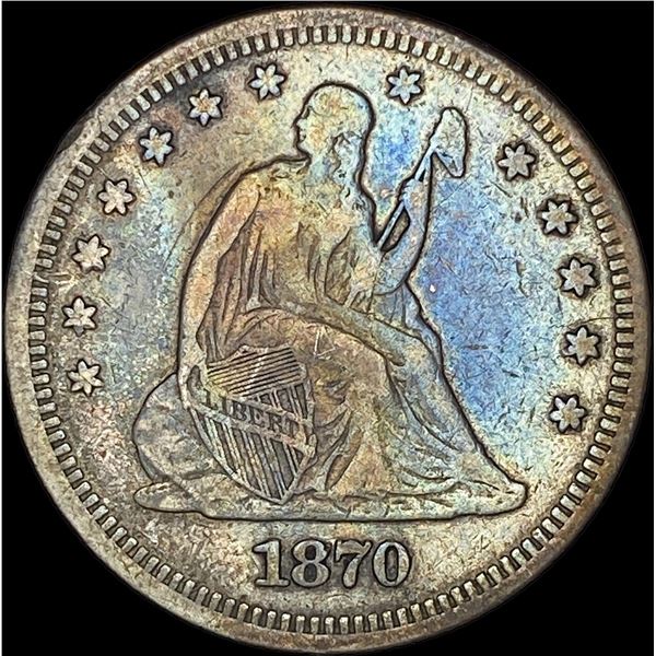 1870 Seated Liberty Quarter LIGHTLY CIRCULATED