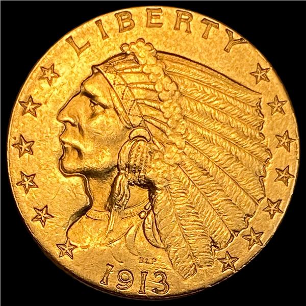 1913 Indian Head Gold $2.50 Quarter Eagle CLOSELY UNCIRCULATED