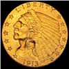 Image 1 : 1913 Indian Head Gold $2.50 Quarter Eagle CLOSELY UNCIRCULATED