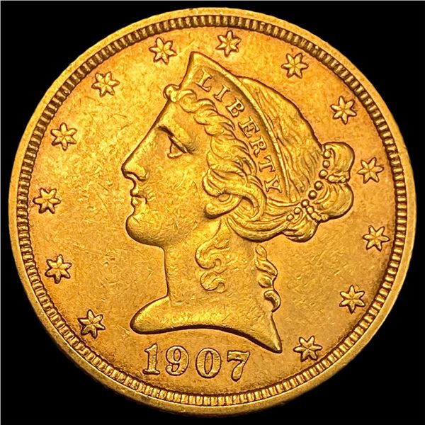 1907-D Gold $5 Liberty Half Eagle CLOSELY UNCIRCULATED