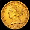 Image 1 : 1881 Liberty Head Half Eagle $5 Gold CLOSELY UNCIRCULATED