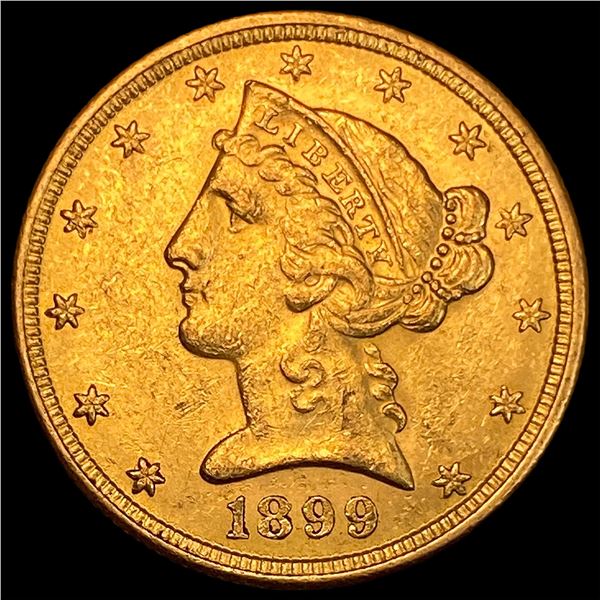 1899-S Gold $5 Half Eagle CLOSELY UNCIRCULATED