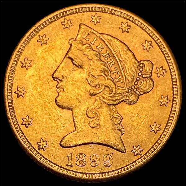 1899-S Gold $5 Half Eagle CLOSELY UNCIRCULATED