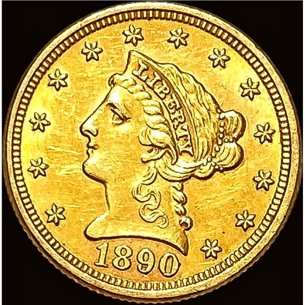 1890 Liberty Head Quarter Eagle $2.50 CLOSELY UNCIRCULATED