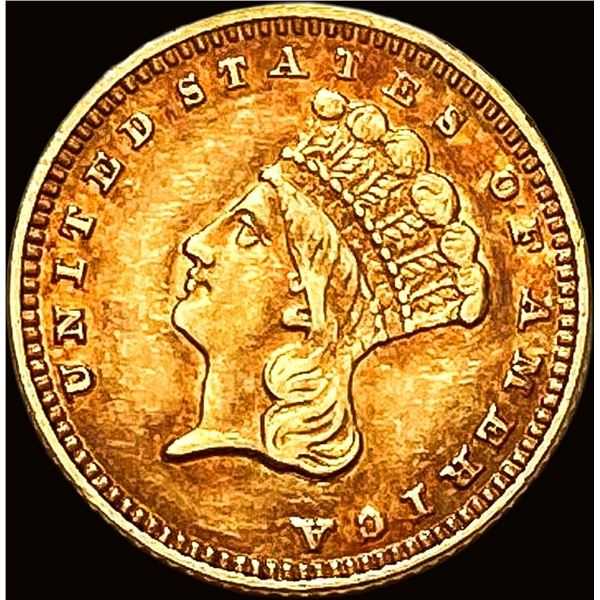 1889 Gold $1 Indian Head CLOSELY UNCIRCULATED
