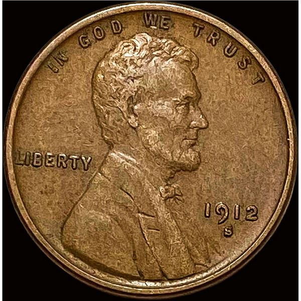 1912-S Lincoln Wheat Cent NEARLY UNCIRCULATED