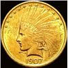 Image 1 : 1907 Gold $10 Indian Head Eagle CLOSELY UNCIRCULATED