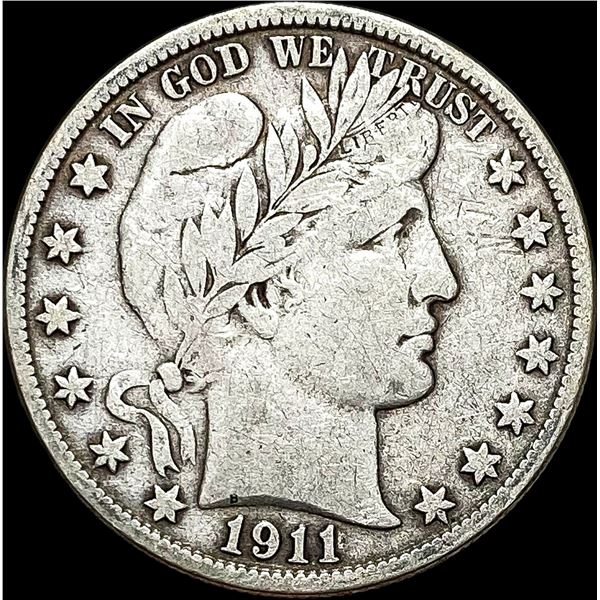 1911-S Silver Barber Half Dollar LIGHTLY CIRCULATED