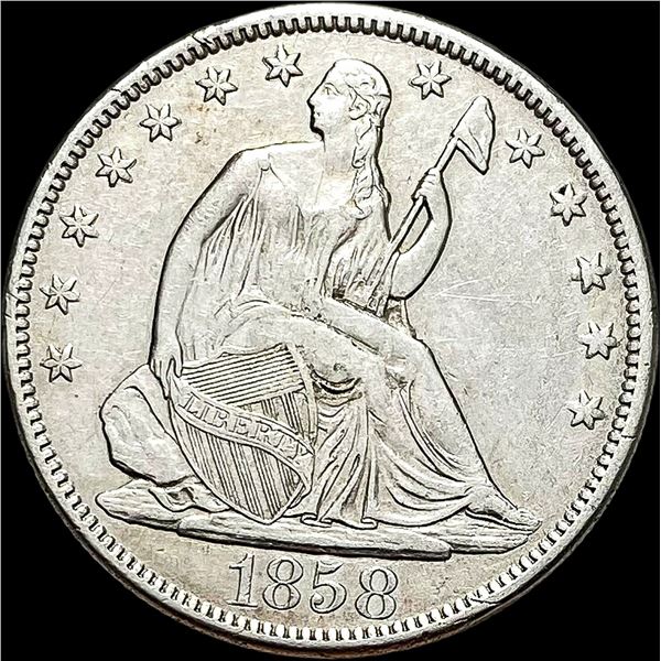 1858-S Seated Liberty Half Dollar CLOSELY UNCIRCULATED