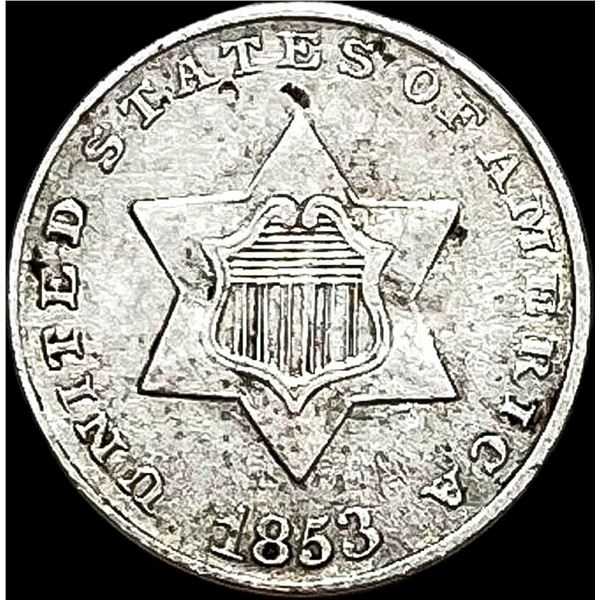 1853 Silver Three-Cent Piece CLOSELY UNCIRCULATED