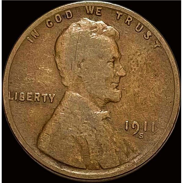 1911-S Lincoln Wheat Cent NICELY CIRCULATED