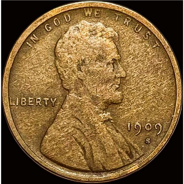 1909-S Lincoln Wheat Cent NICELY CIRCULATED