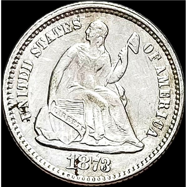1873 Seated Liberty Silver Half Dime CLOSELY UNCIRCULATED