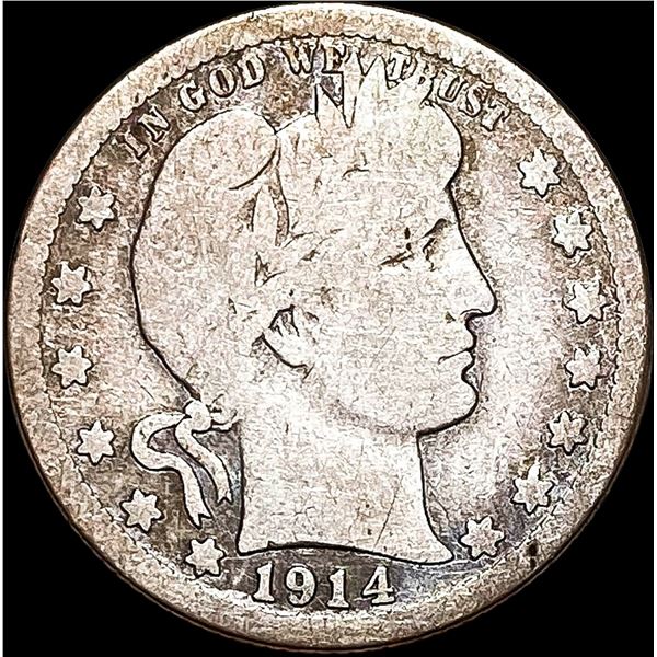 1914-S Barber Silver Quarter NICELY CIRCULATED