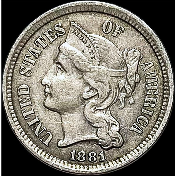 1881 Nickel Three-Cent Piece CLOSELY UNCIRCULATED