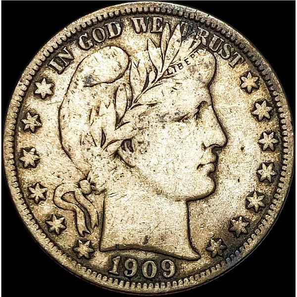 1909 Silver Barber Half Dollar LIGHTLY CIRCULATED