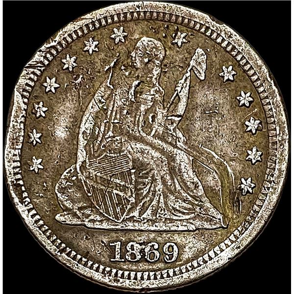 1869-S Seated Liberty Quarter NEARLY UNCIRCULATED